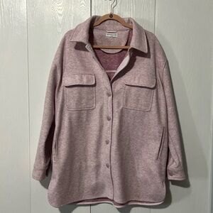 Pink Melange Shacket